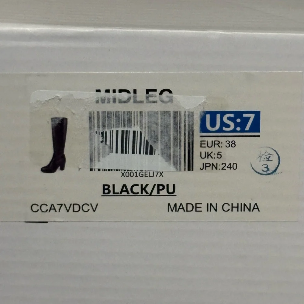 Dream Pairs Midleg Block Heel Boots Woman's 7 Black (WORN 2X) - Picture 13 of 13